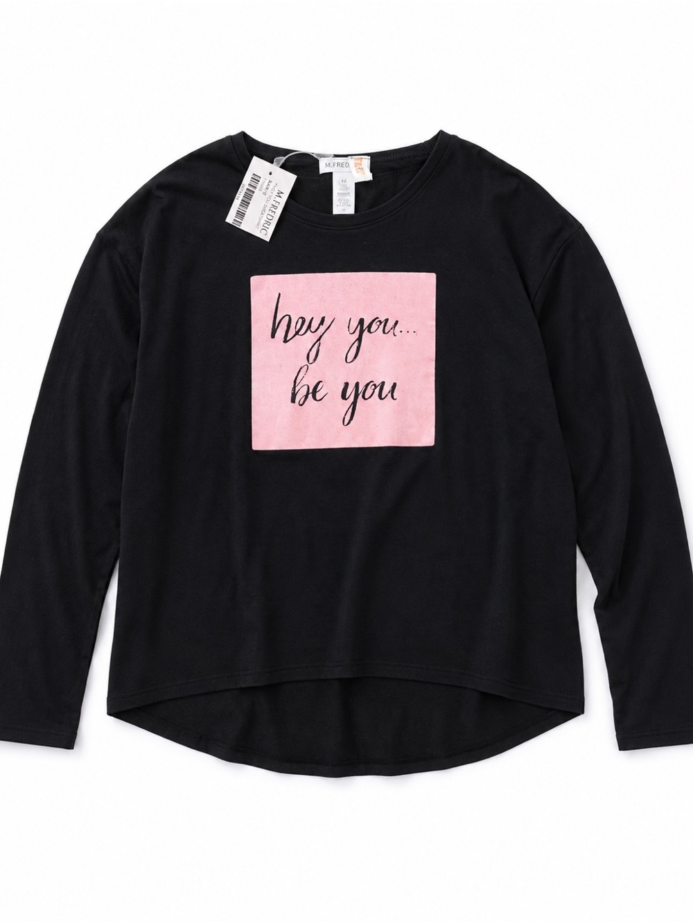 Girls “Hey You… Be You” Black Long Sleeve Top – Size 12 – NWT by TRULUV
